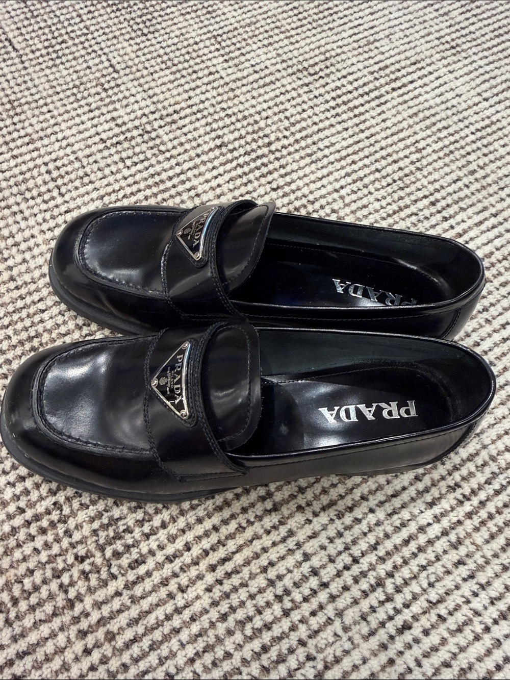 Prada Black Leather Loafers - Picture 2 of 5
